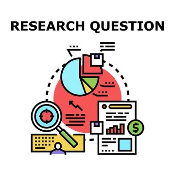 Research question developing strategy and data analysis concept Stock Illustration