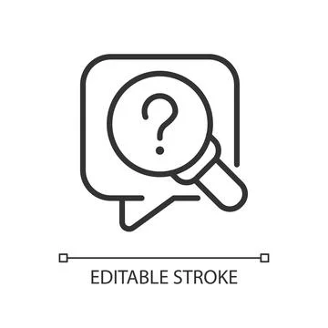 Research question linear icon Stock Illustration