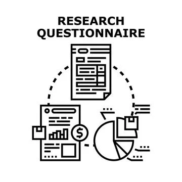 Research questionnaire analysis and survey development process Stock Illustration