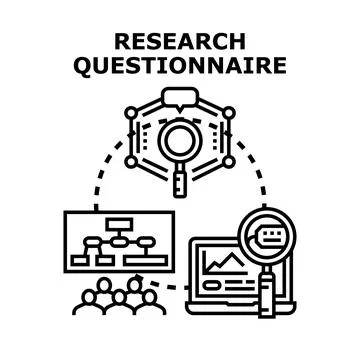 Research questionnaire concept representing data collection and analysis 스톡 일러스트