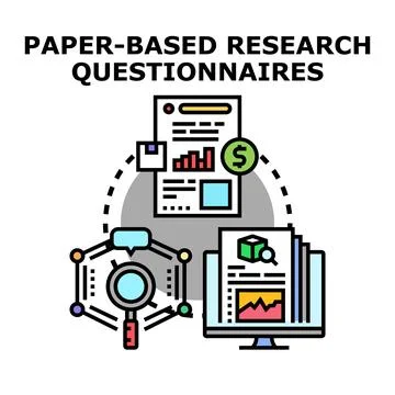 Research questionnaire data analysis process illustration 스톡 일러스트