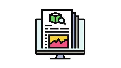 Research report development color icon animation Stock Footage 326115885