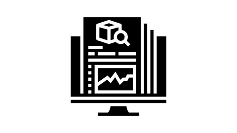 Research report development glyph icon animation Stock Footage 326142045