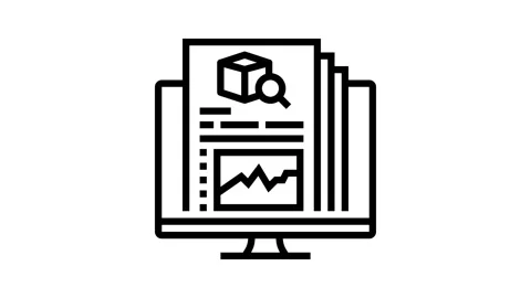 Research report development line icon animation Stock Footage 326123136