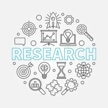 Research round outline vector illustration Stock Illustration