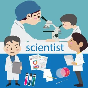 Research science laboratory scientist vector illustration Stock Illustration