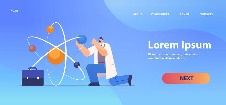 Research scientist working with molecular structure man researcher making Stock Illustration