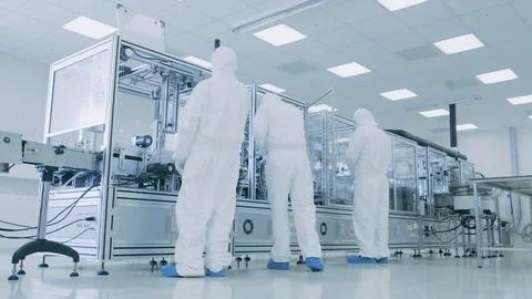 Research Scientists Working with Semiconductor 3D Printers Stock Footage 93223590