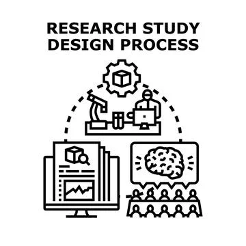 Research study design process planning and development 库存插图