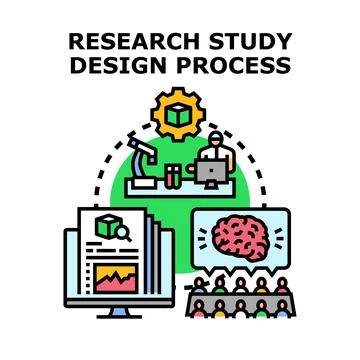 Research study design process planning and development 스톡 일러스트