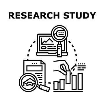 Research study exploring data analysis and academic investigation 스톡 일러스트