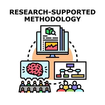 Research supported methodology development process illustration Stock Illustration