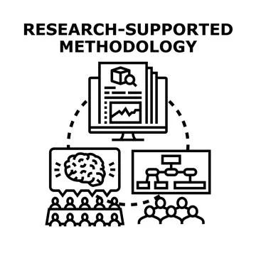 Research supported methodology development process illustration Stock Illustration