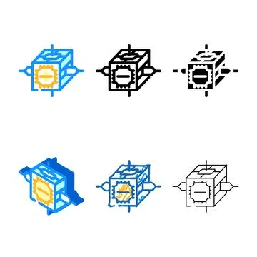Research team space concepts exploration color icon vector Stock Illustration