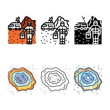 Research team space exploration types color icon vector Stock Illustration