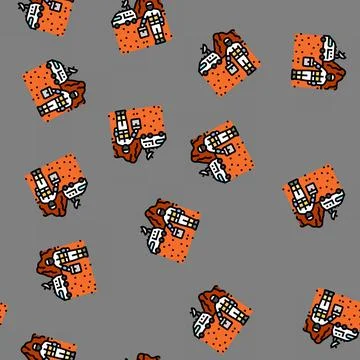 Research team space exploration vector seamless pattern Illustrazione stock