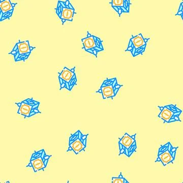 Research team space exploration vector seamless pattern Illustrazione stock