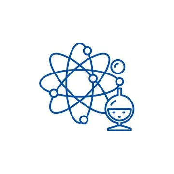 Research technology line icon concept. Research technology flat vector symbol 스톡 일러스트