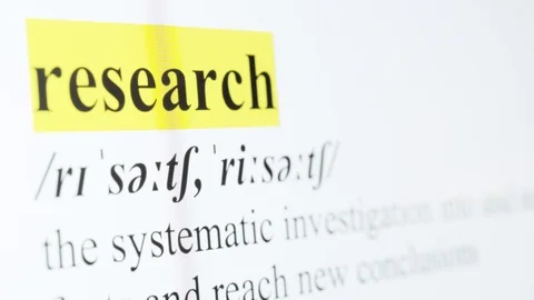 Research Text Macro Shot Highlighted in Yellow Color On Computer Screen Stock Footage 123224436