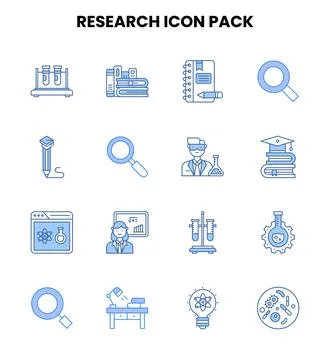 Research Two Colour Vector Icons Pack イラスト素材