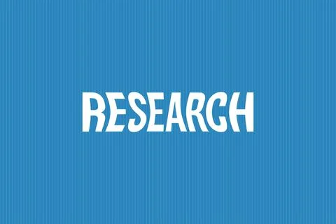 Research typography on blue background design Stock Illustration