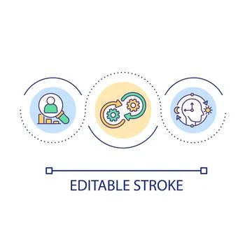 Research user behavior loop concept icon Stock Illustration