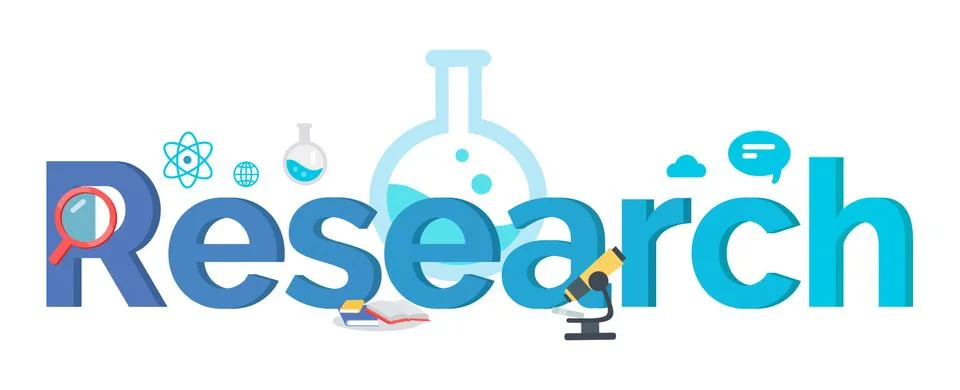 Research Vector Banner. Flat Style Design 스톡 일러스트