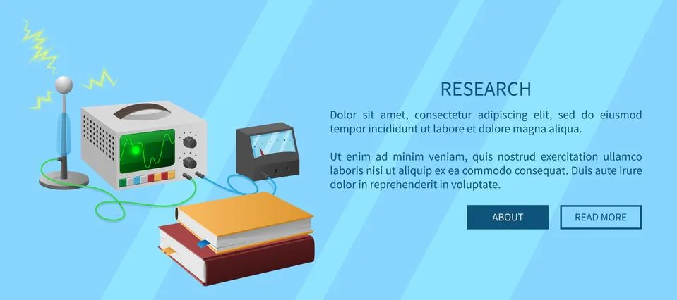 Research Web Page Electronics Studies Equipment 스톡 일러스트