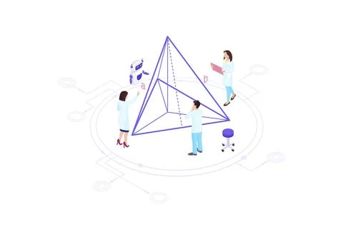 Research workers isometric vector illustration Stock Illustration