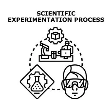 Researcher conducting an experiment in a laboratory, analyzing data with a co 库存插图