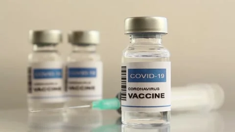 Researcher hand taking laboratory vial with new coronavirus COVID-19 vaccine Stock Footage 144292144