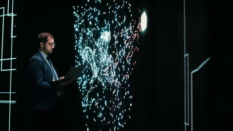 Researcher optimizes AI deep learning model by adjusting parameters using AR Stock Footage 329591741