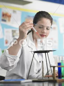 Researcher Working In Lab Stock Photos