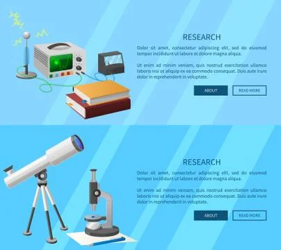 Researches on Electronics and Natural Sciences Illustrazione stock