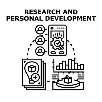 Researching and developing personal growth strategies Stockillustratie