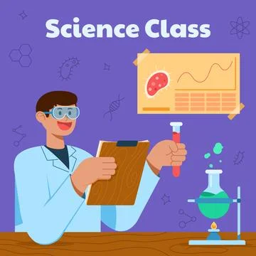 Researching And Studying Science Stock Illustration