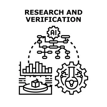 Researching and verifying data using artificial intelligence Stock Illustration