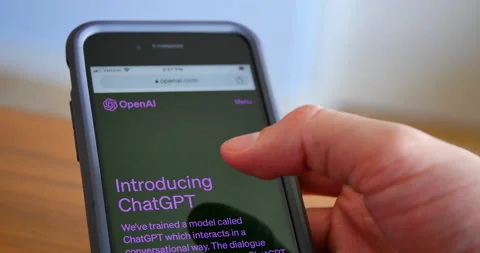 Researching ChatGPT Website for Machine Learning Software Stock Footage 237279940