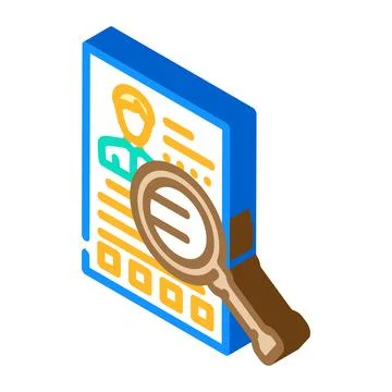 Researching client isometric icon vector illustration Stock Illustration