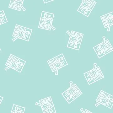 Researching client line vector seamless pattern Stock Illustration