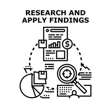 Researching data and applying findings for business analysis Stock Illustration