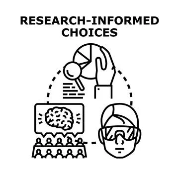 Researching data making informed choices concept Stock Illustration