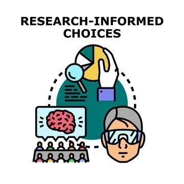 Researching data making informed choices concept Stock Illustration