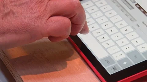 Researching on digital tablet Stock Footage 49608440