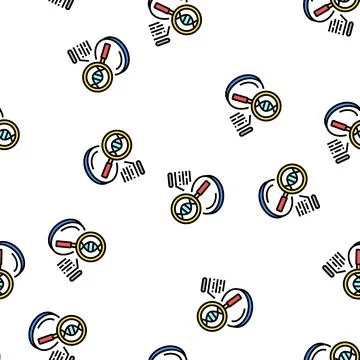 Researching genetic molecule vector seamless pattern Stock Illustration