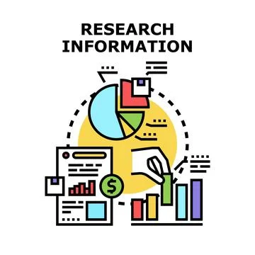 Researching information, analyzing data, and exploring analytics concepts Stock Illustration