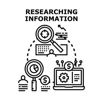Researching information concept vector analyzing data 库存插图