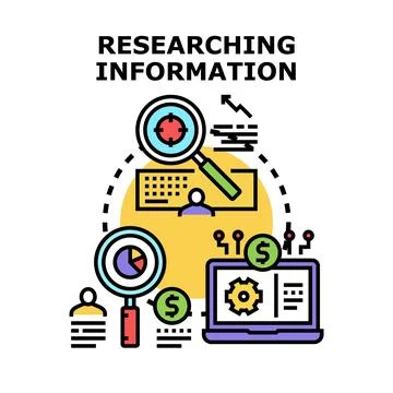 Researching information concept vector analyzing data Stock Illustration