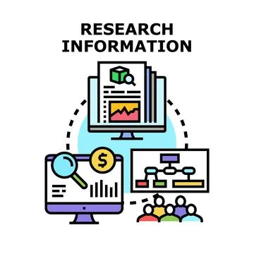 Researching information using data analysis for business strategy Stock Illustration