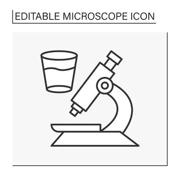 Researching line icon Illustrazione stock